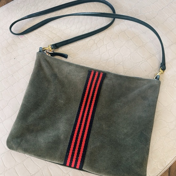Clare V Green and Red Crossbody Bag with Stylish Design - Picture 4 of 4